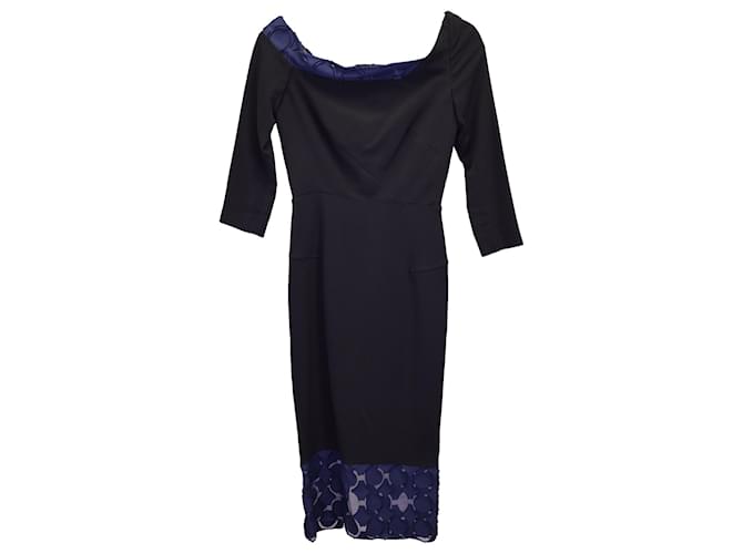 Asymmetrisches Off-Shoulder-Kleid von Roland Mouret aus schwarzer Viskose Zellulosefaser  ref.1291862