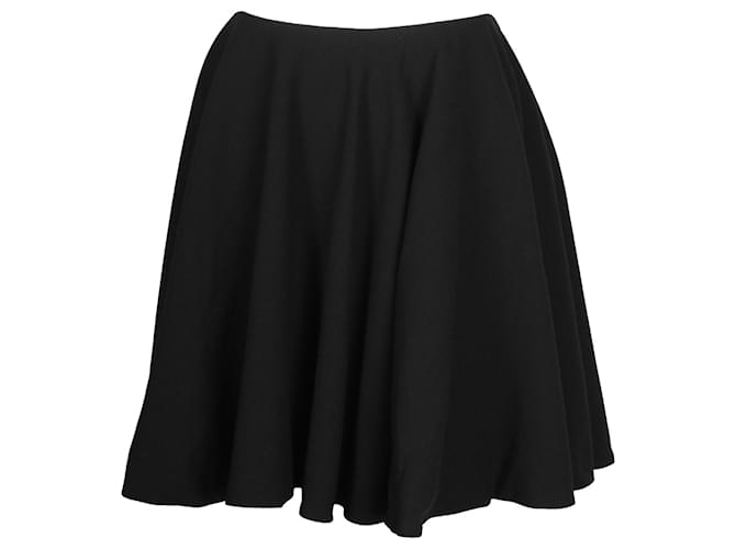 Alexander McQueen Flared Midi Skirt in Black Wool  ref.1291874