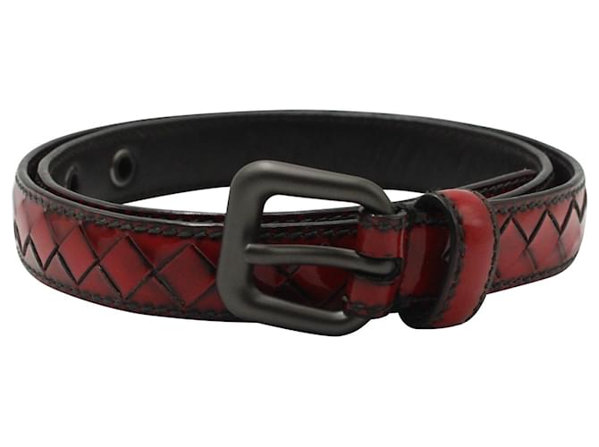 Cinturón tejido Bottega Veneta en cuero rojo Roja  ref.1291886