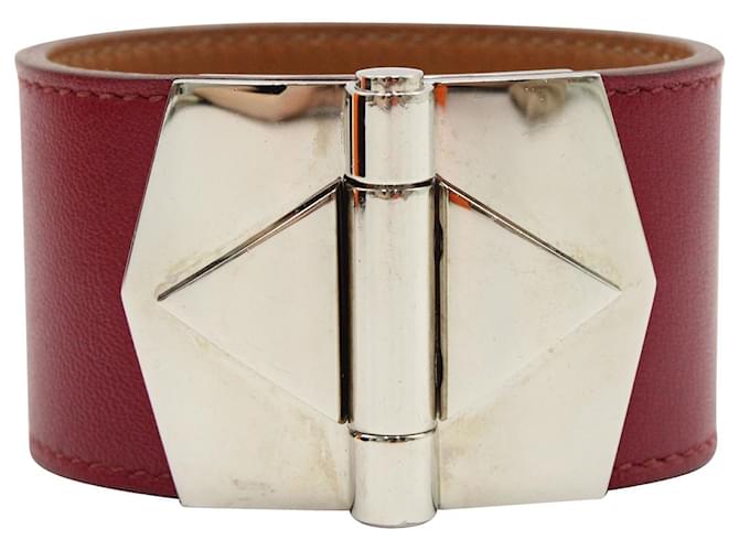 Bracciale Hermès Bérénice Cuir in pelle rossa Rosso 