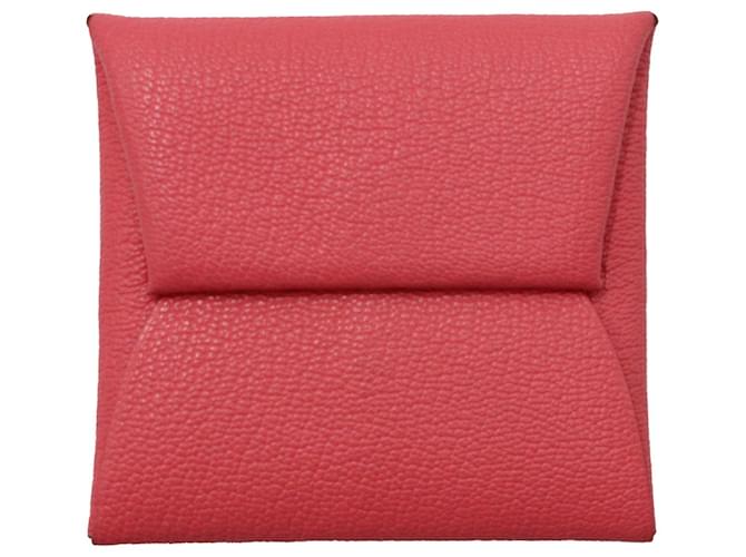 Hermès Hermes Bastia Münzgeldbörse aus rosa Chevre-Leder Pink  ref.1291904