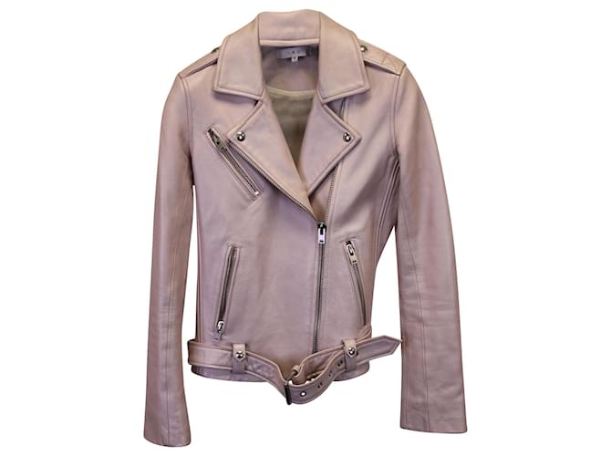 Iro Motorcycle Jacket in Pink Leather Pony-style calfskin  ref.1291918