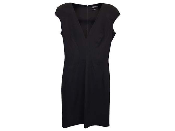Tom Ford Cap Sleeve Sheath Dress in Black Silk  ref.1291921