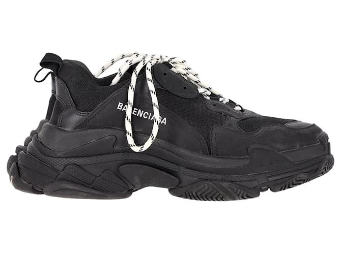Sneakers Balenciaga Triple S in poliuretano nero Plastica  ref.1291928