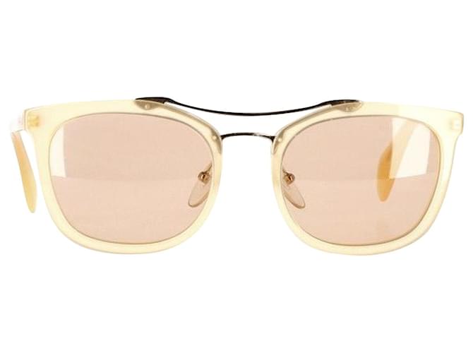 Gafas de sol estilo aviador de Prada en acetato beige Fibra de celulosa  ref.1291941