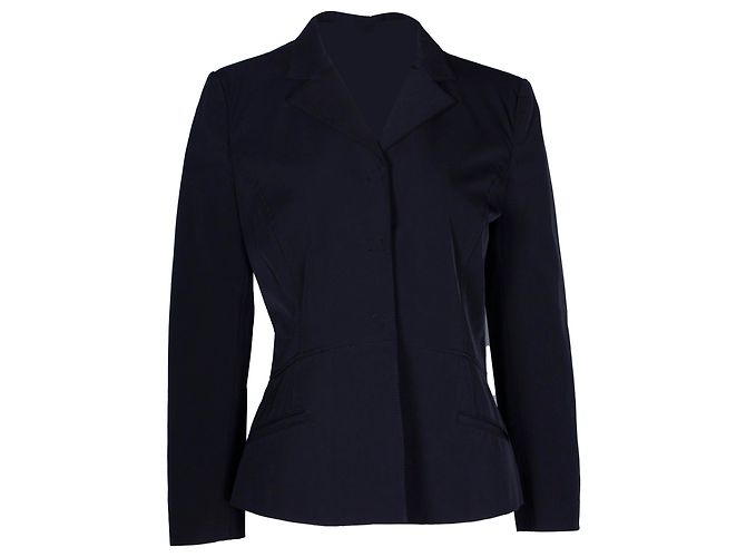 Prada Single-Breasted Blazer in Black Polyester