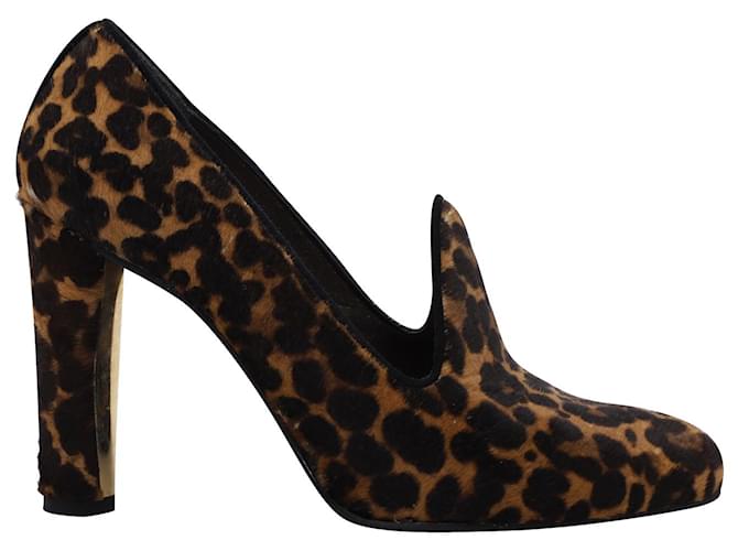 Stuart Weitzman for Russell & Bromley Leopard Print Heels in Multicolor Calfskin Leather Pony-style calfskin  ref.1291998