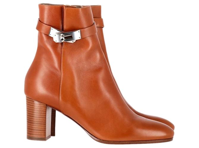 Hermès Saint Germain Ankle Boots in Brown Leather  ref.1292010