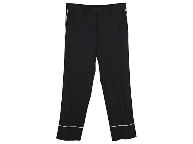 Pantalones Gucci con ribetes en contraste en algodón negro  ref.1292011