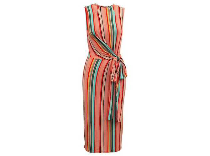 Alice + Olivia Striped Waist Tie Dress in Multicolor Viscose Multiple colors Cellulose fibre  ref.1292040