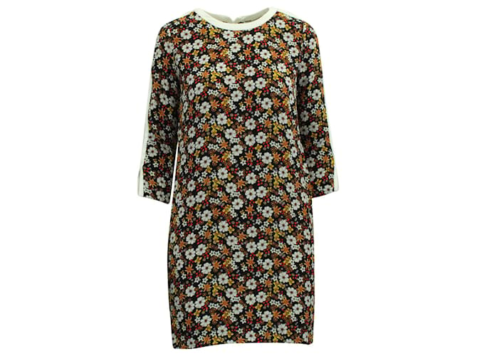 Sandro Floral Cutout Sleeve Mini Dress in Multicolor Viscose Cellulose fibre  ref.1292042