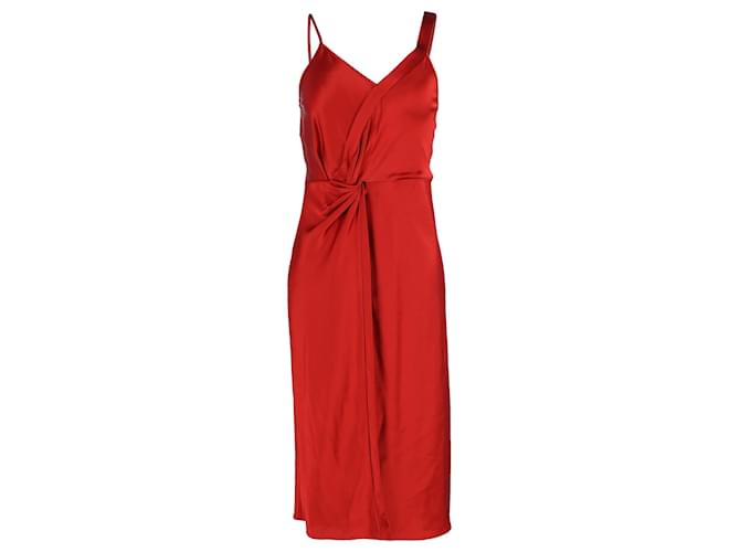 T by Alexander Wang Draped Dress in Red Satin  ref.1292048