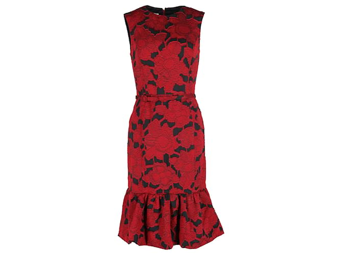 Oscar De La Renta Sleeveless Dress in Red Cotton  ref.1292052