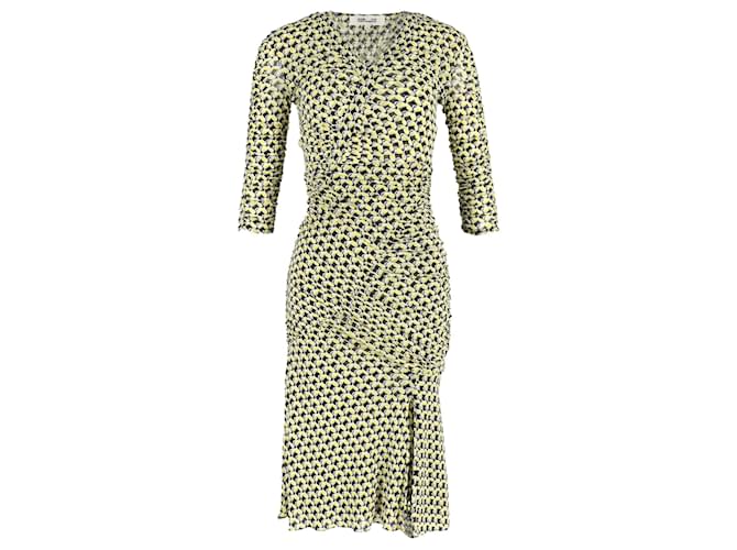 Diane Von Furstenberg Printed Dress in Yellow Nylon  Python print  ref.1292066