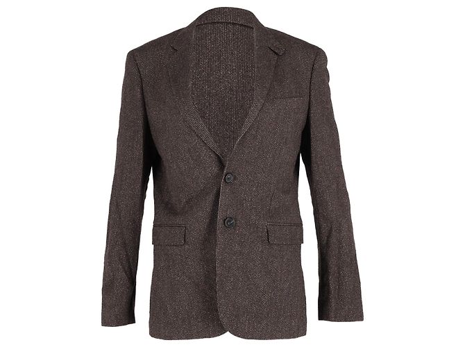 Hugo Boss Blazer a rayas Boss en algodón marrón Castaño