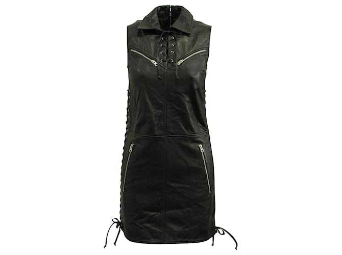 Autre Marque Mini-robe à lacets McQ en cuir noir  ref.1292079