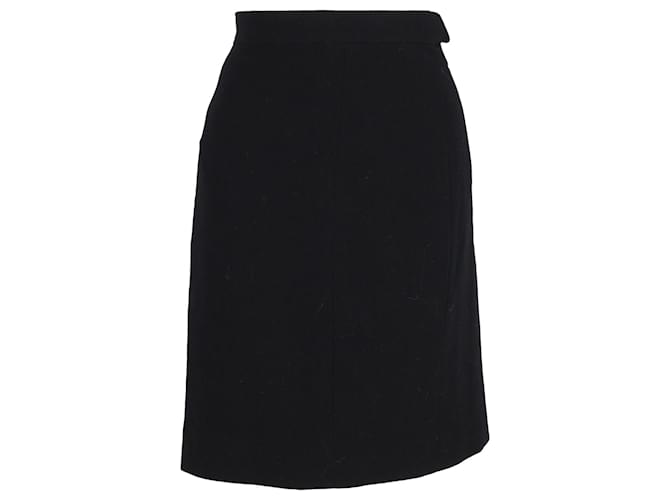Timeless Chanel Above-Knee Straight Skirt in Black Polyester  ref.1292086