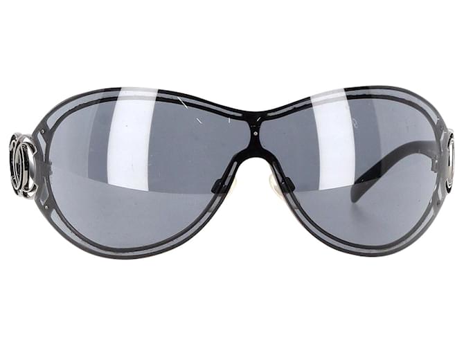 Gafas de sol Chanel CC Logo Shield en plástico negro  ref.1292099