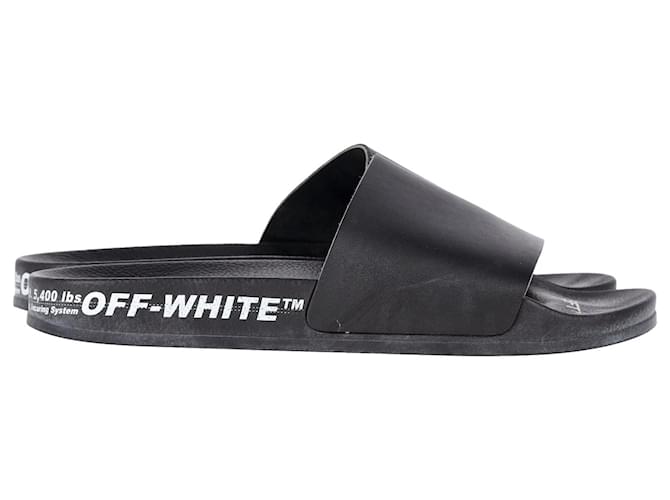 Off White Ciabatte Off-White con stampa logo in gomma nera Nero Di gomma  ref.1292104