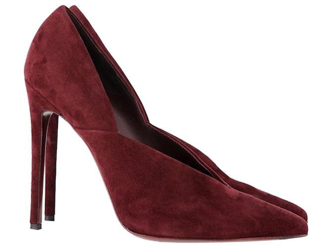Victoria Beckham Sapatos de bico fino em camurça cor de vinho Bordeaux Suécia  ref.1292114