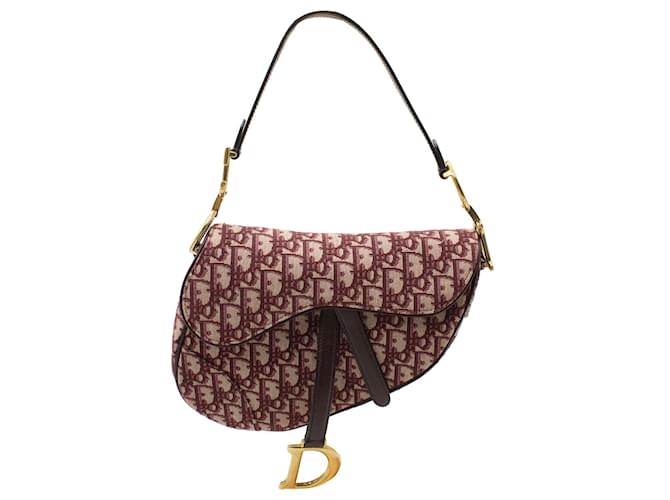 Dior Oblique Saddle Bag aus rotem Canvas  Leinwand  ref.1292119