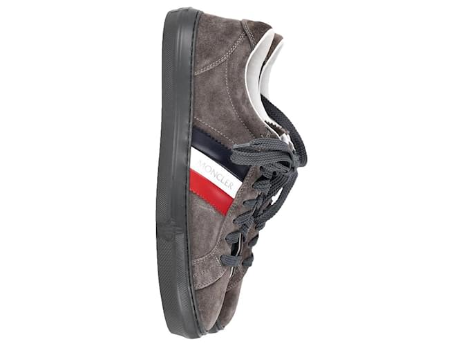 Moncler New Monaco Sneakers in Gray Suede Grey  ref.1292120