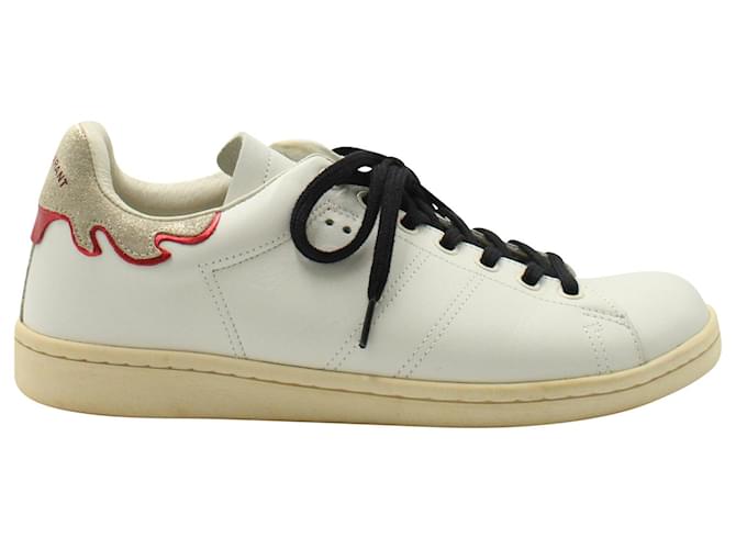 Isabel Marant Bart Low-Top Sneakers aus weißem Leder Roh  ref.1292132