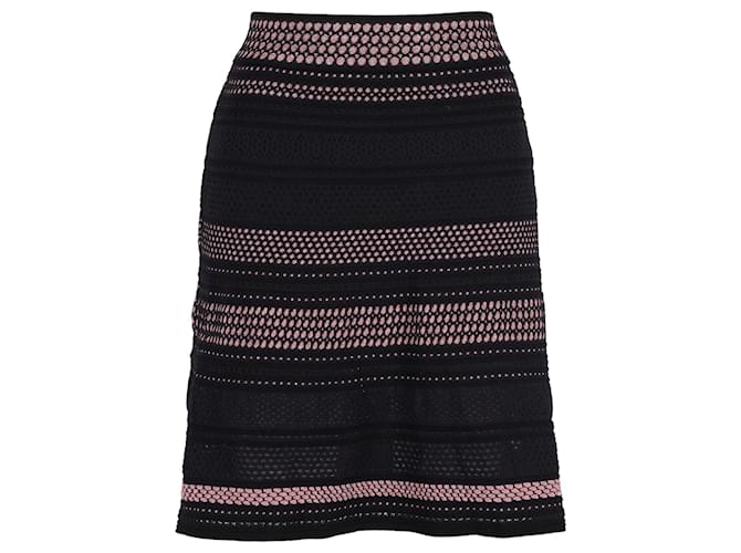 Missoni Striped A-line Mini Skirt in Black Polyamide  ref.1292155