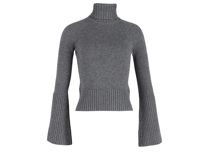 Michael Kors Flared Sleeve Turtleneck Sweater in Grey Cotton  ref.1292176