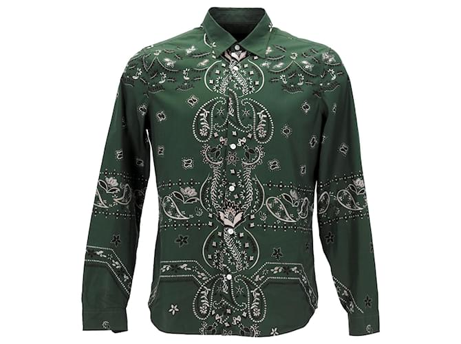 Camicia Bandana Burberry in cotone verde  ref.1292236