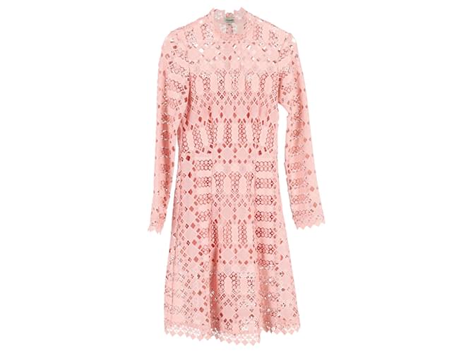 Temperley London Crocheted Dress in Pink Cotton  ref.1292250