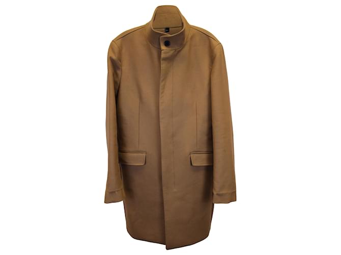 Theory Single Breasted Coat in Brown Wool   ref.1292253