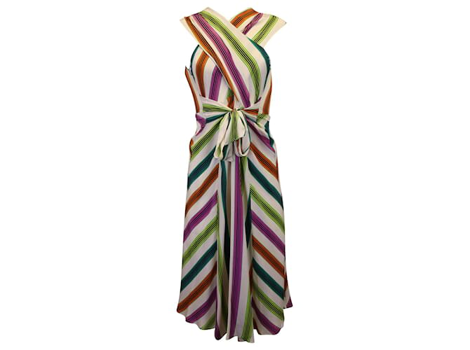 Diane Von Furstenberg Mireille Stripe Dress in Multicolor Silk Multiple colors  ref.1292261