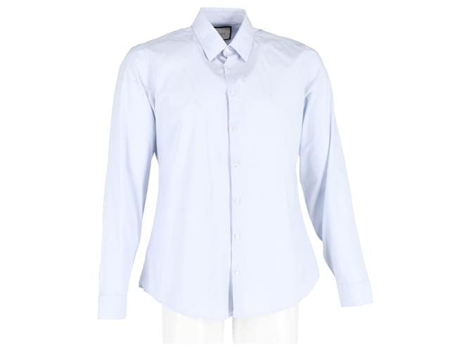 Camisa con botones Gucci en algodón azul claro  ref.1292269