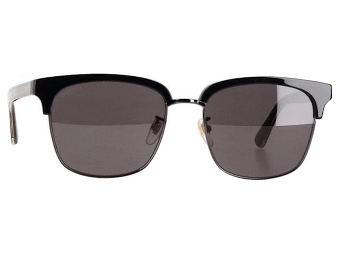 Gucci GG0382S001M Halbrand-Sonnenbrille aus schwarzem Kunststoff  ref.1292271