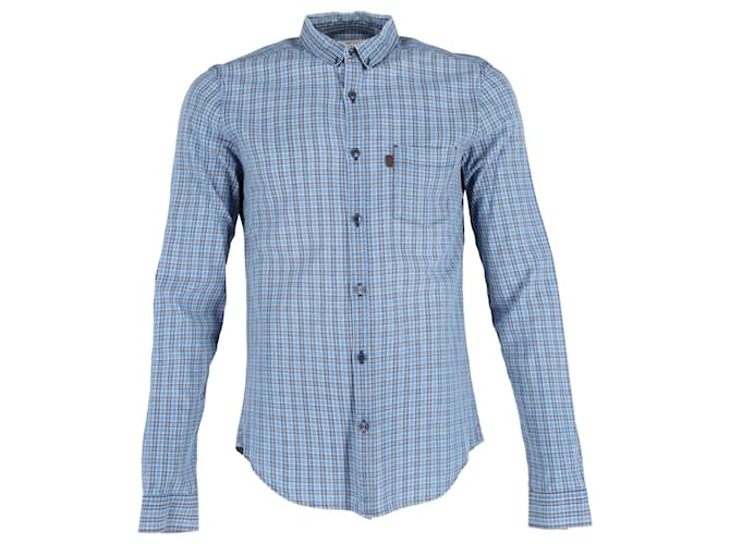 Burberry Brit Checkered Shirt in Blue Cotton  ref.1292274