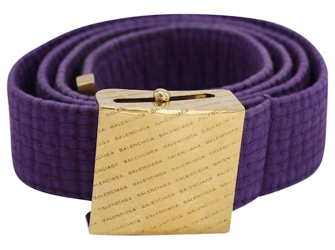 Cintura da karate con logo Balenciaga in cotone viola Porpora  ref.1292278