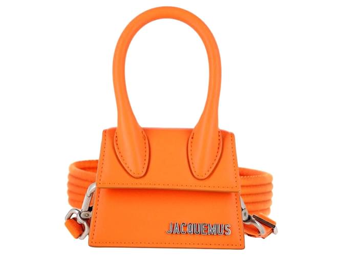 Bolsa com alça superior exclusiva Jacquemus Le Chiquito Mini em couro laranja  ref.1292282