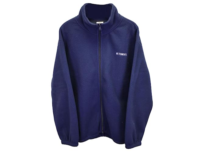 Vêtements Vetements Oversized Logo Fleece Jacket in Blue Polyester  ref.1292283