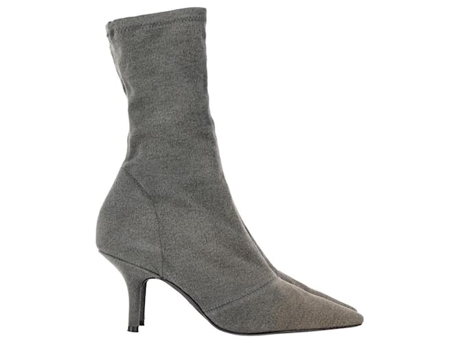 Yeezy Knit Sock Ankle Boots in Gray Canvas Grey Cloth  ref.1292289