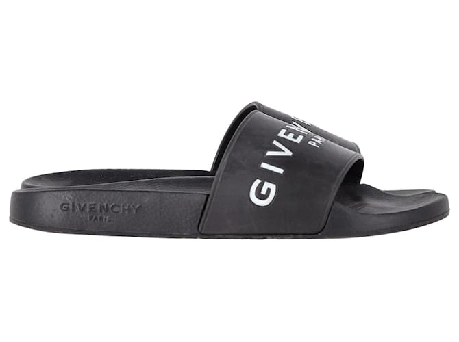 Givenchy Logo Slides in Black Rubber  ref.1292296