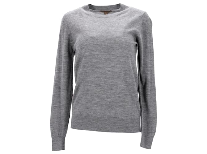 Burberry Elbow Patch Detail Sweater in Grey Wool  ref.1292301