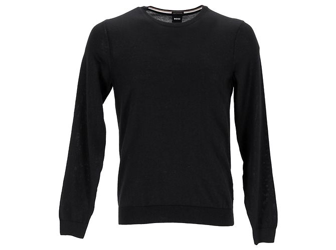 Hugo Boss Strickpullover aus schwarzer Wolle