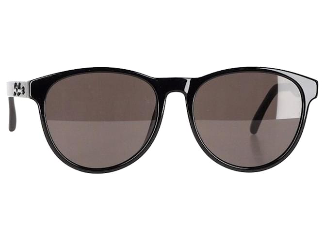 Gafas de sol redondas lisas de acetato negro de Saint Laurent Fibra de celulosa  ref.1292312