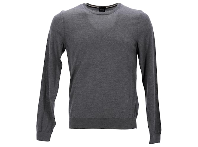 Hugo Boss Knit Sweater in Grey Wool  ref.1292314