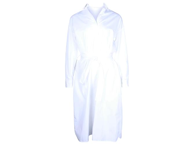 Hermès Hermes Belted Shirt Dress in White Cotton  ref.1292332
