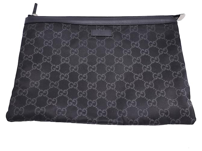 Pochette Gucci GG en toile noire Coton  ref.1292333