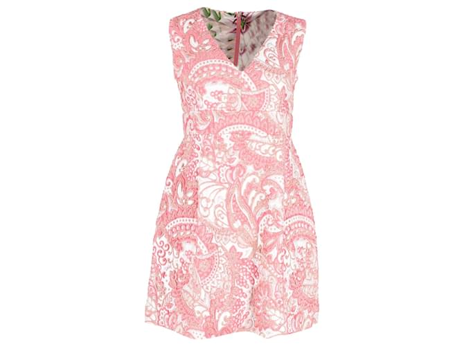 Dolce & Gabbana Floral Jacquard Mini Dress in Pink Polyester  ref.1292337