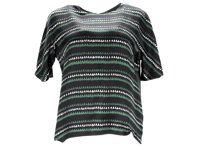 Camiseta Estampada Kenzo en Seda Verde