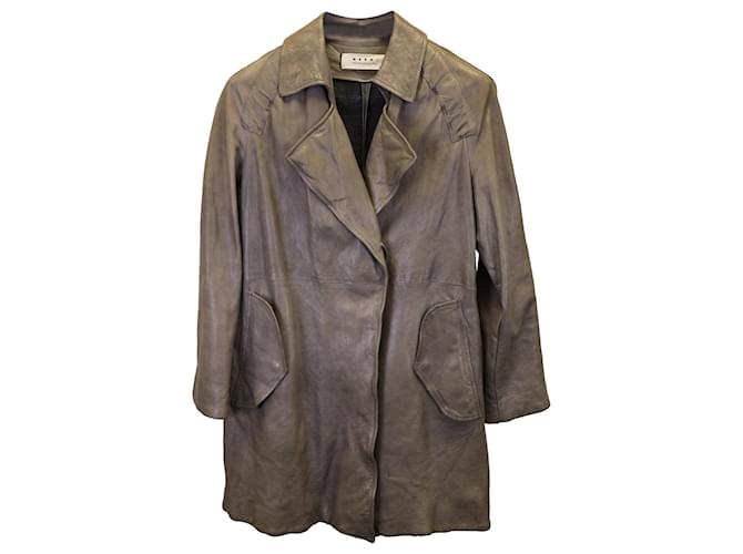 Marni Winter 2009 Coat in Brown Lambskin Leather  ref.1292354